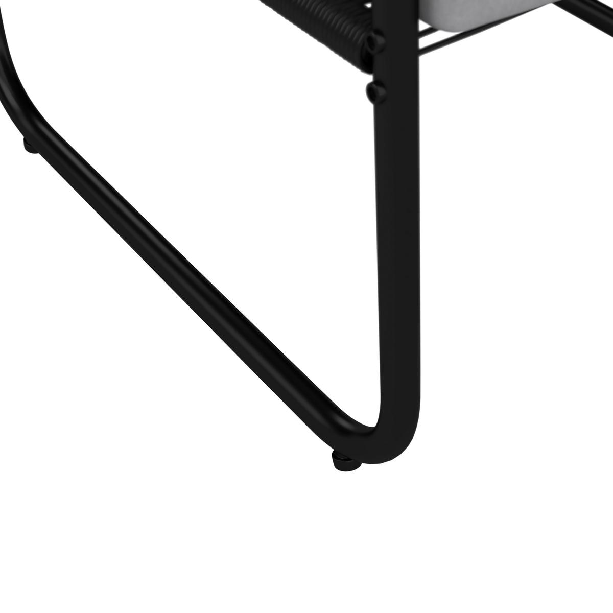 Lounge Garnitura Elly, Siva, Naravna, Črna, 4-Delno - siva/črna, Moderno, kovina/umetna masa (116/77/71cm) - Bessagi Garden
