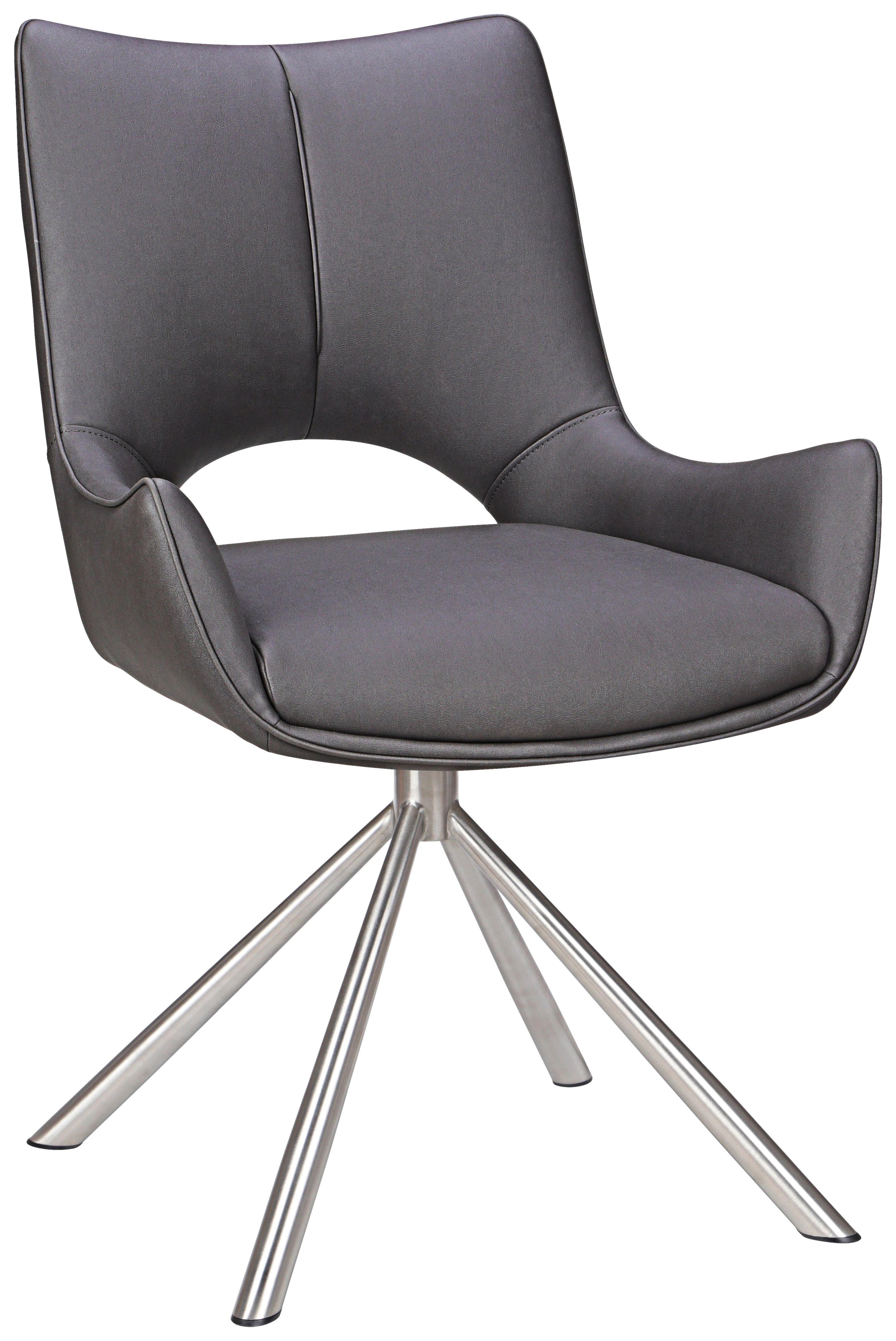 KRZESŁO APOLLO - kolor stalowy/ciemnoszary, Design, metal/tkanina (57/88,5/62cm) - Carryhome