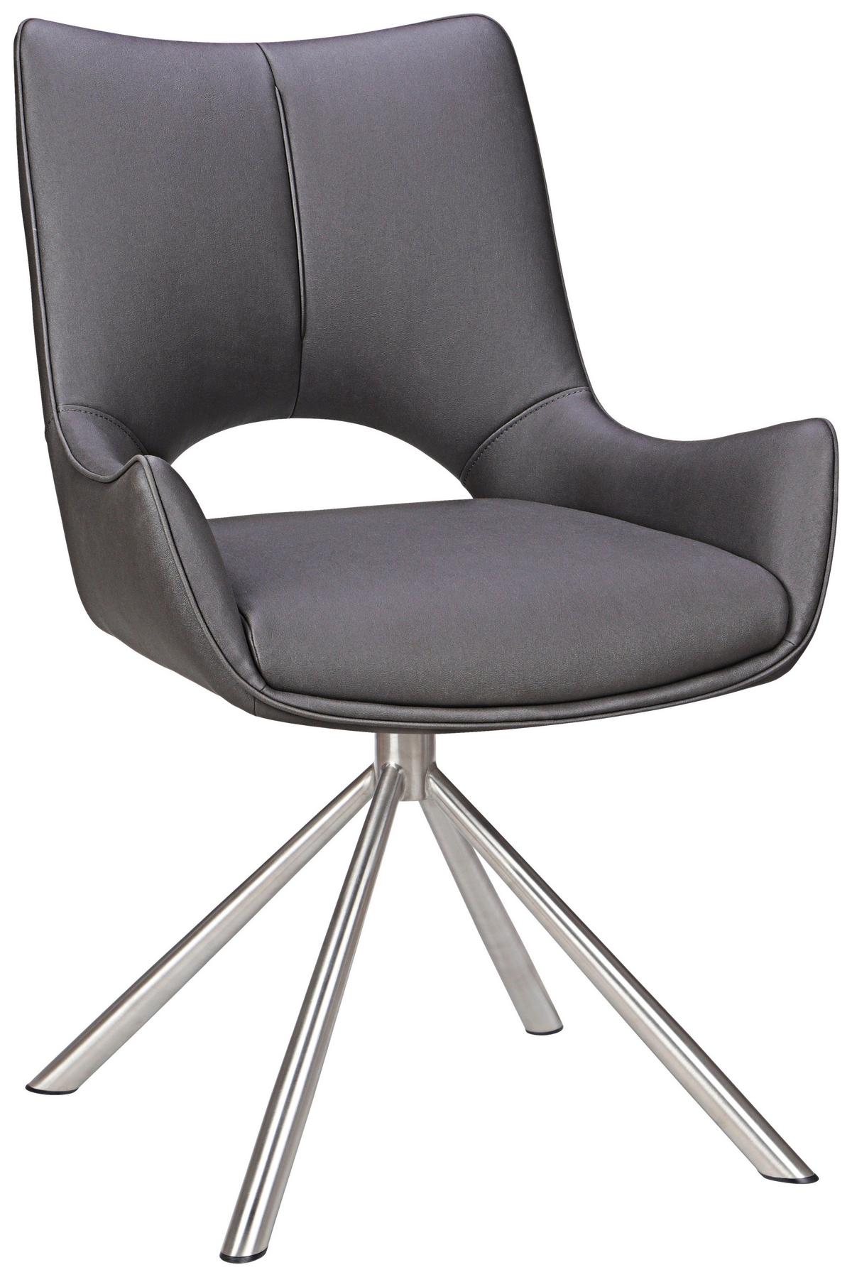 KRZESŁO APOLLO - kolor stalowy/ciemnoszary, Design, metal/tkanina (57/88,5/62cm) - Carryhome