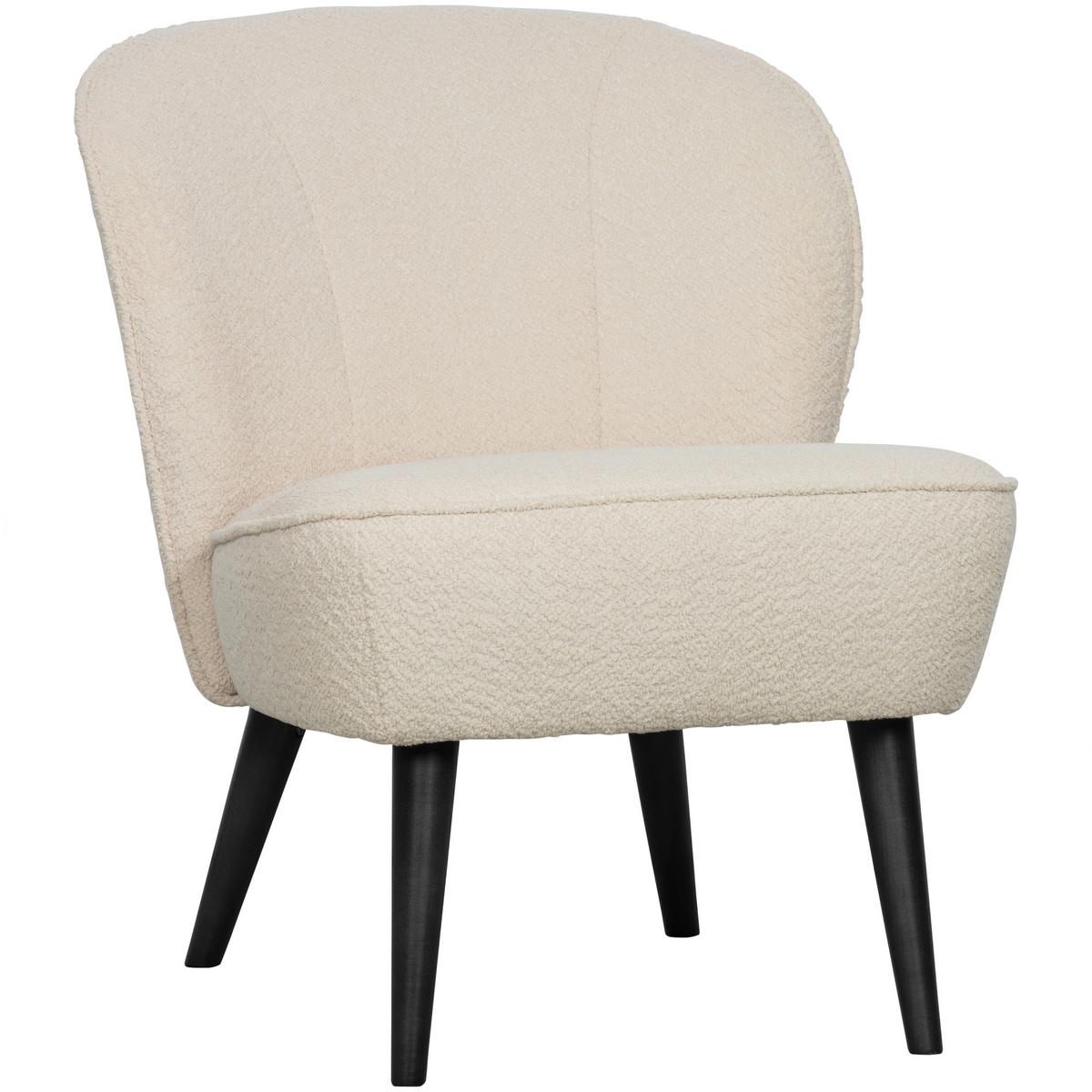 Sessel Sara Creme - Creme/Schwarz, Design, Holz/Textil (59/71/70cm) - Livetastic