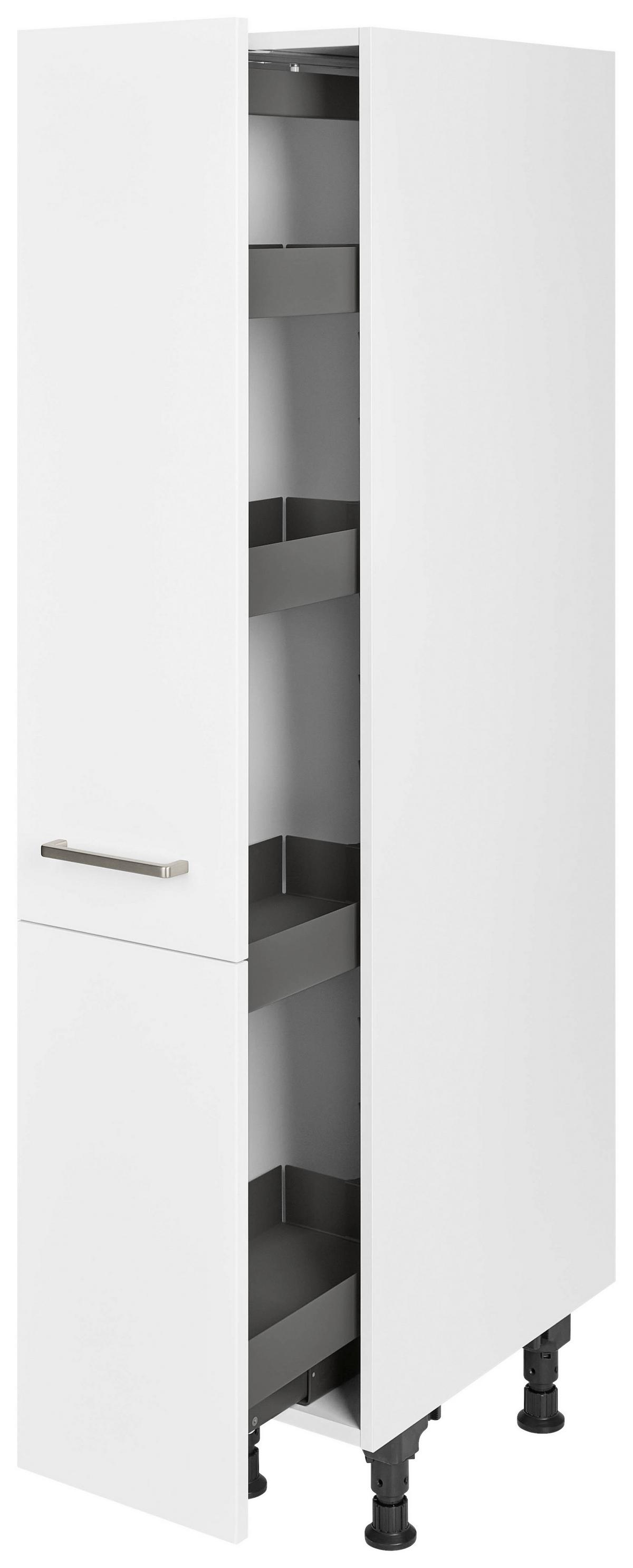 Apothekerschrank Touch Weiß - Edelstahlfarben/Weiß, MODERN, Holzwerkstoff/Metall (30/168/58cm) - Nobilia
