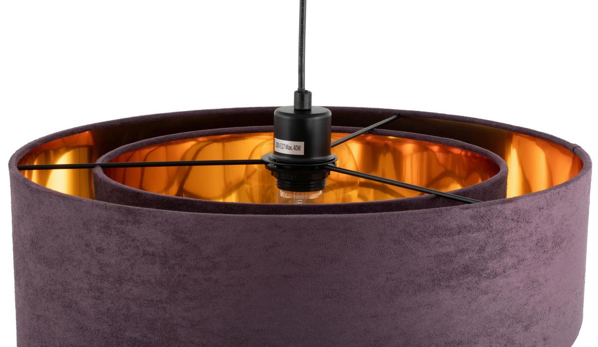 LAMPA WISZĄCA PAULA - brązowy, Trend, metal/tkanina (45/130cm) - Novel