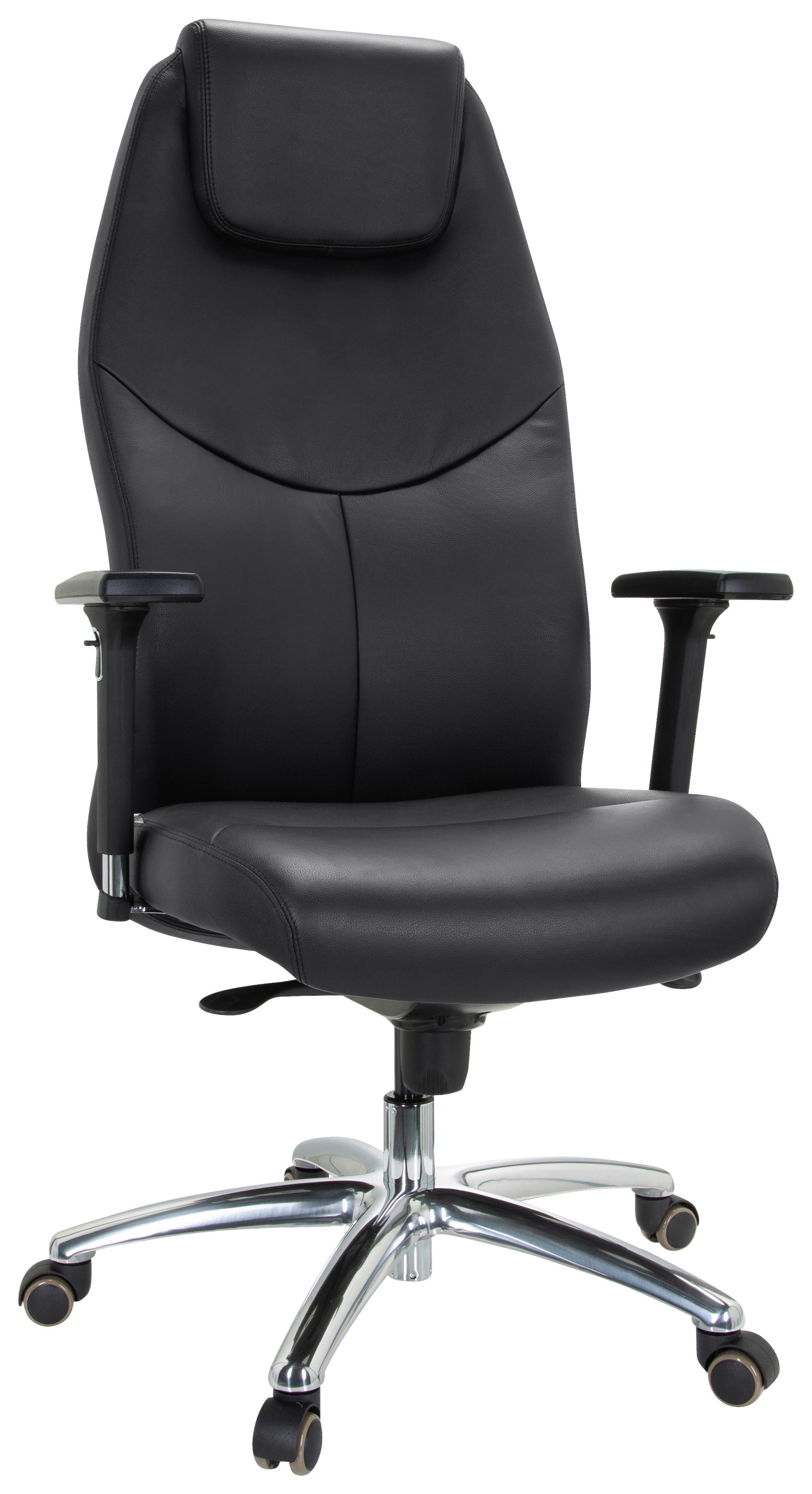 Pisarniški Stol Ferrara, Črna - srebrne barve/črna, Basics, kovina/umetna masa (70/126/70cm) - MID.YOU