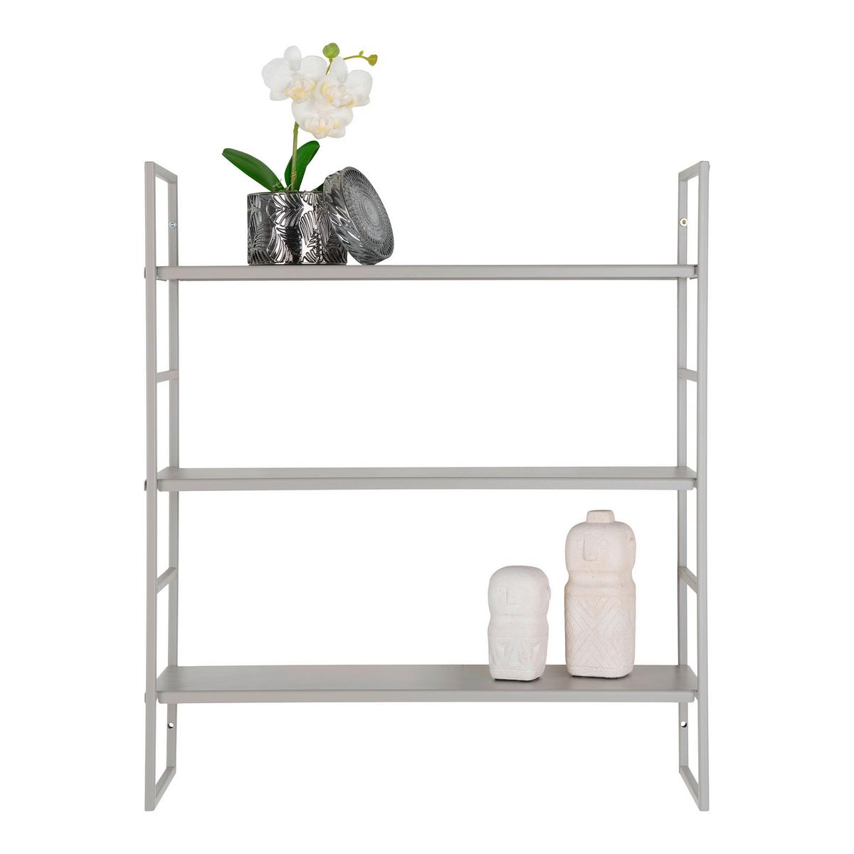 Wandregal Beja Shelves Grau - Grau, Design, Metall (48/55/17cm)