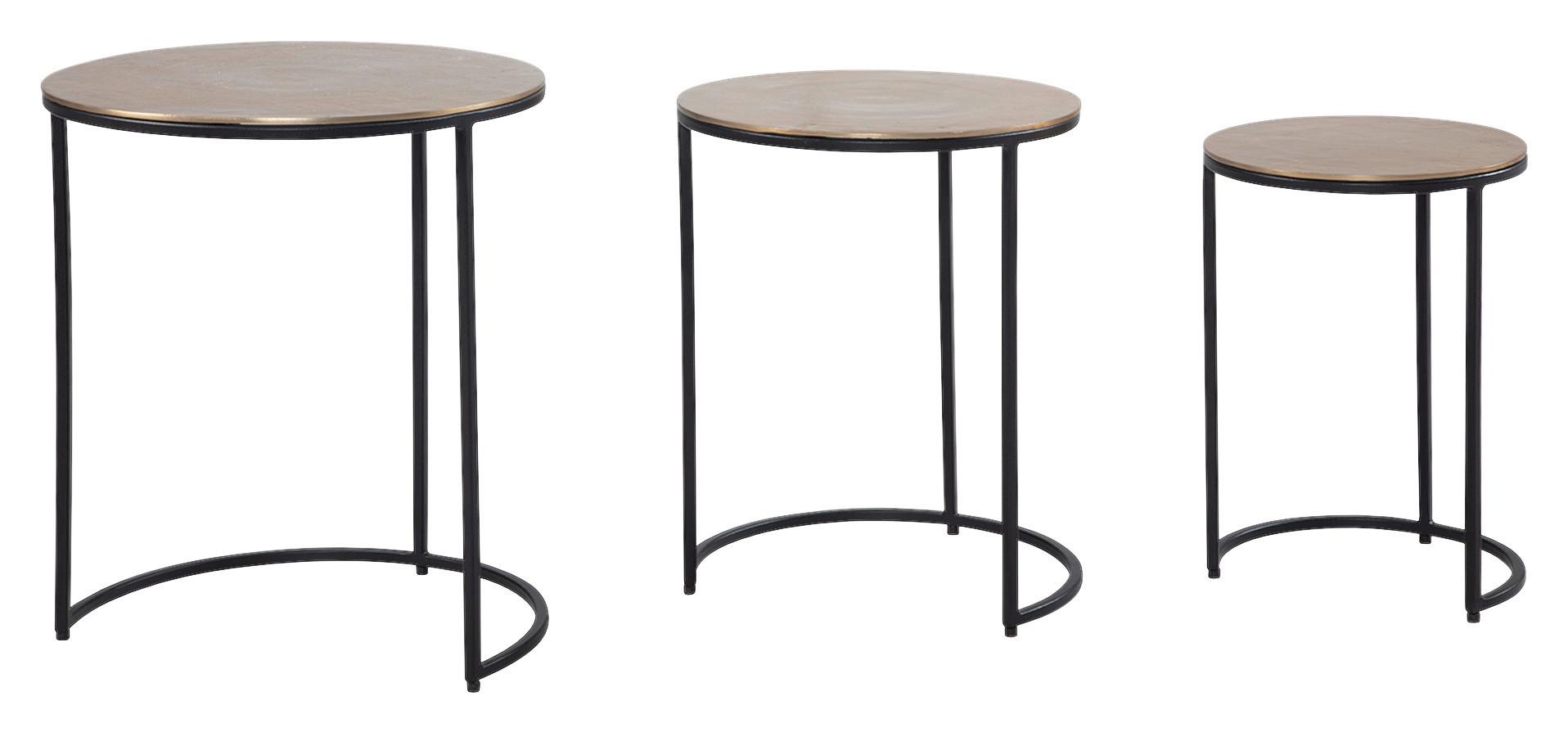 SATZTISCH WL6.761 - Goldfarben/Schwarz, Design, Metall - MID.YOU