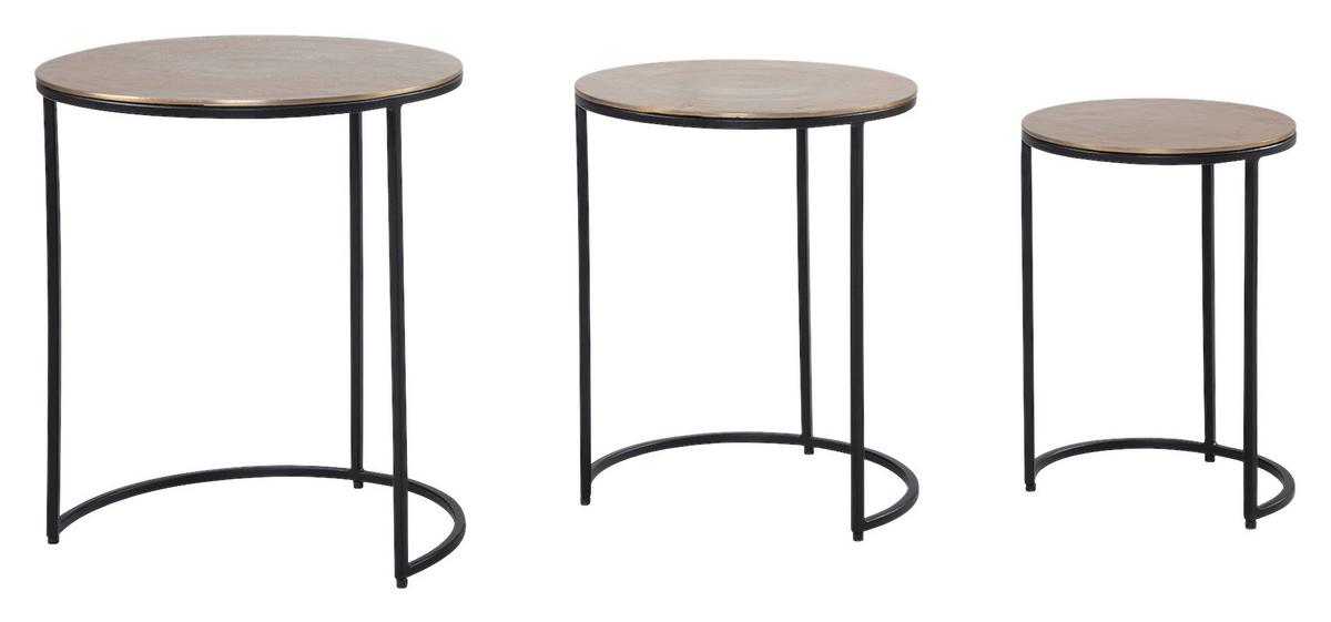 SATZTISCH WL6.761 - Goldfarben/Schwarz, Design, Metall - MID.YOU