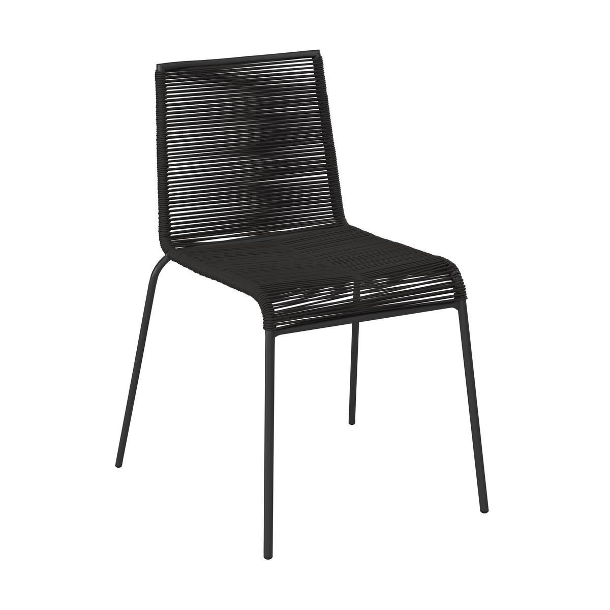 Gartenset Suna Schwarz aus Holz/Textil/Metall - Schwarz/Teakfarben, Modern, Holz/Textil - Bessagi Garden