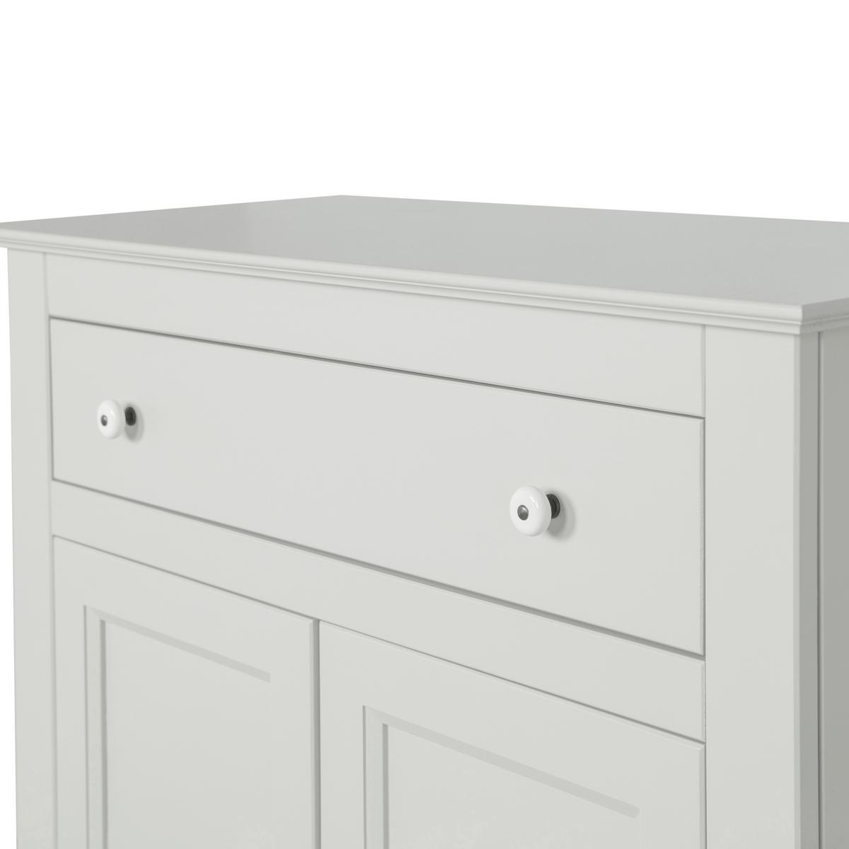 Kommode Eva Hellgrau B: 93cm - Hellgrau/Schwarz, Design, Holz/Holzwerkstoff (93/150/40cm) - Livetastic