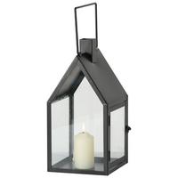 Felinar Nuovo - negru, Modern, sticlă/metal (16/33/16cm) - Premium Living
