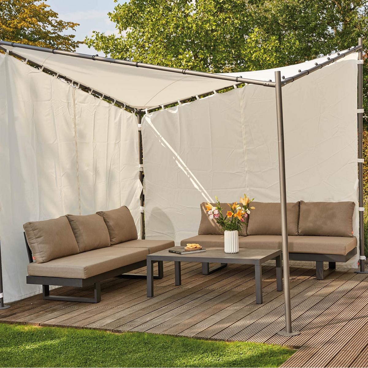 Seitenteile Berlino 400x256cm H56782 - Weiß, KONVENTIONELL, Textil (400/256cm) - Siena Garden