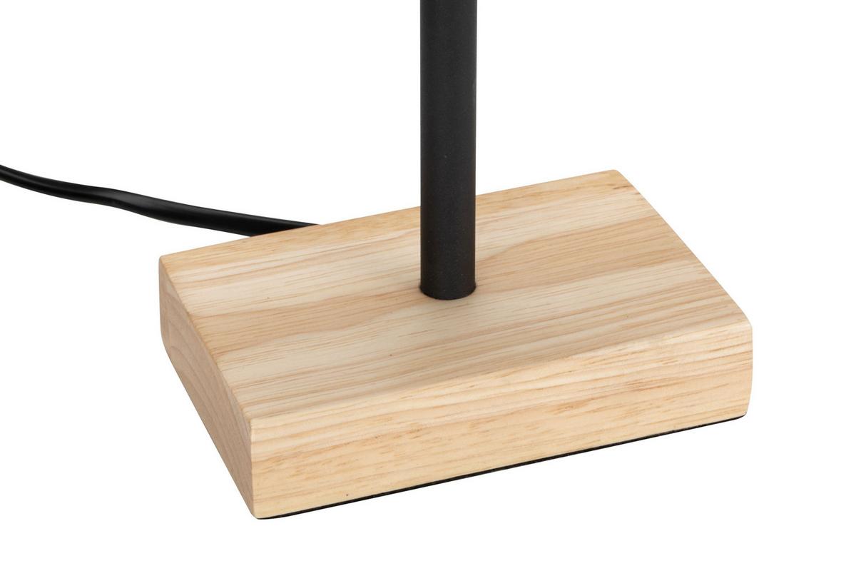LAMPA STOŁOWA WOODRO *SBB* - kolor naturalny/czarny, Natur, metal/tkanina (17/10/30cm) - Boxxx