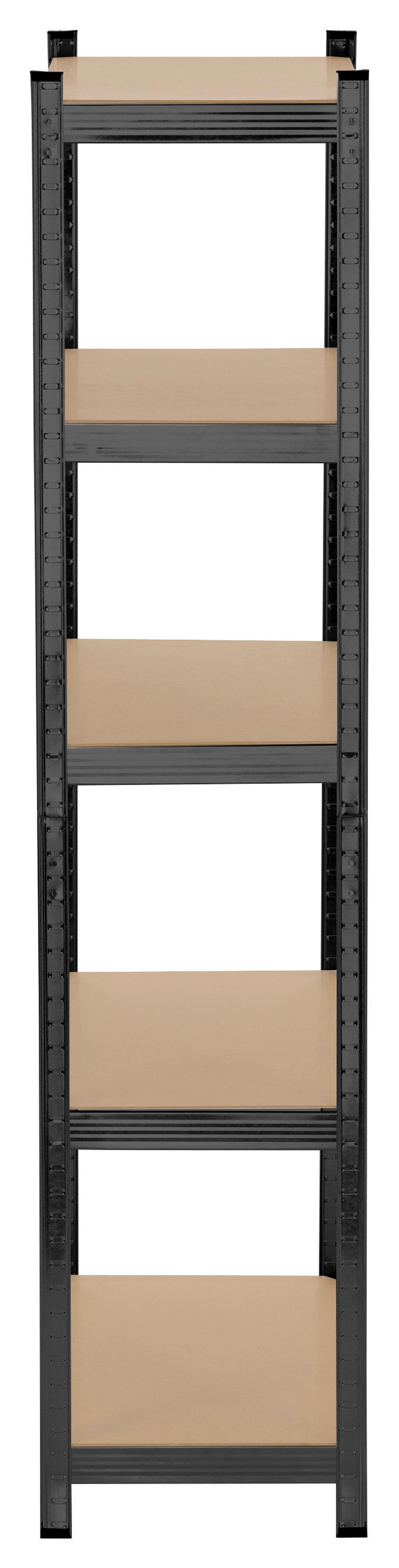 Schwerlastregal Johann Naturfarben/Schwarz - Schwarz/Naturfarben, KONVENTIONELL, Holzwerkstoff/Metall (90/180/40cm) - Mömax