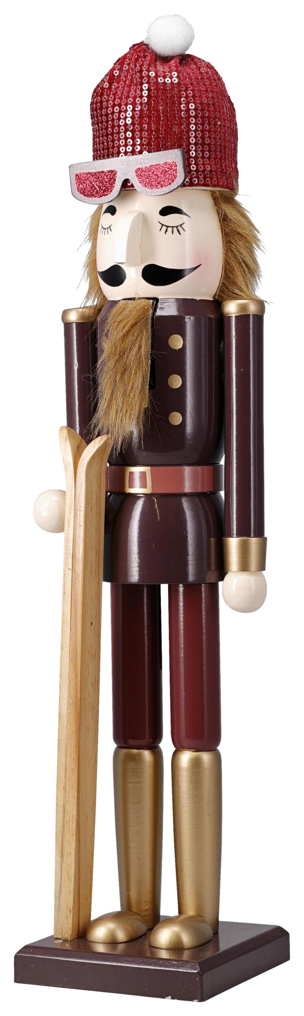 Nussknacker Finn diverse Farben - Bordeaux/Goldfarben, Basics, Holz (10.5/50/11.5cm)