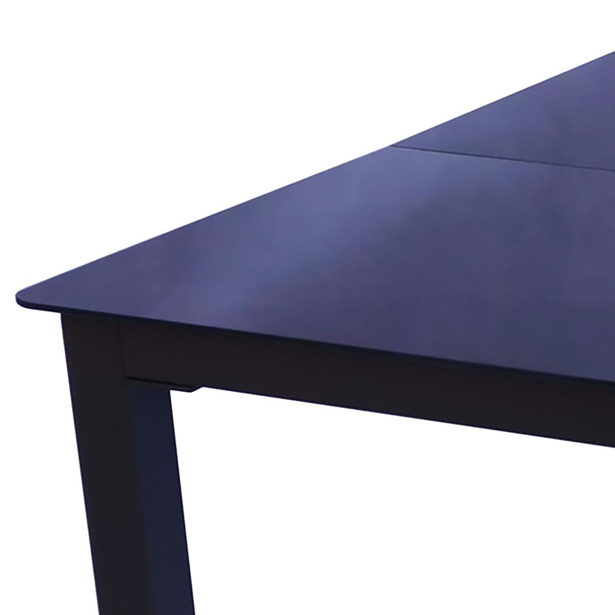 Vrtna Miza Rina, 190x80cm - črna, Basics, kovina/steklo (190/80/73cm) - Gardenson