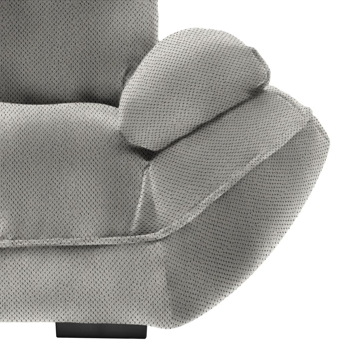 Wohnlandschaft Vivo Lavagrau - Lavagrau/Schwarz, MODERN, Kunststoff/Textil (179/63/317cm) - Premium Living