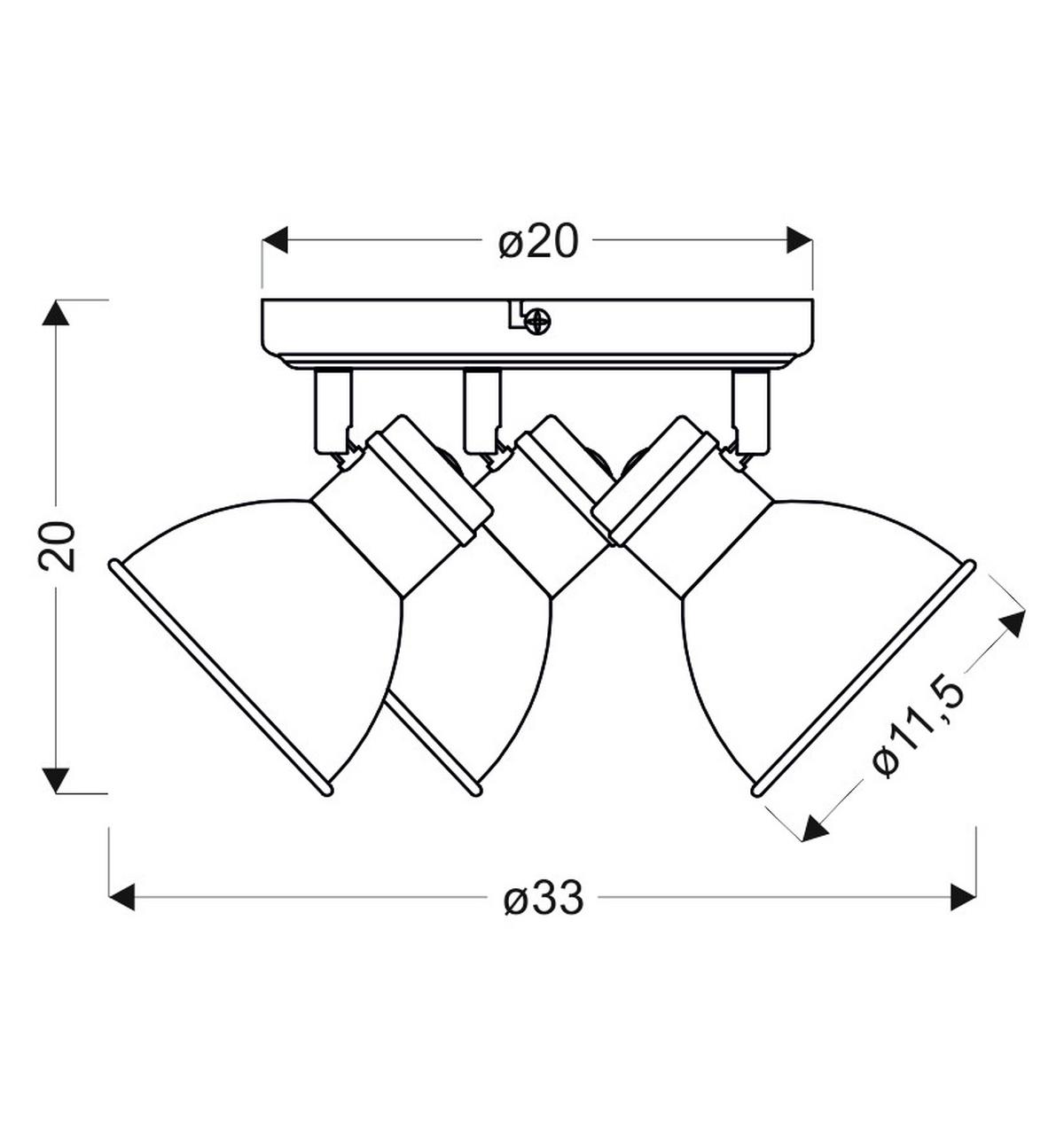 Reflektor 98-72160 - Basics, metal (33/33/20cm)