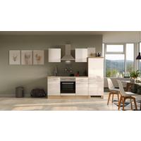 KÜCHENBLOCK NEPAL G-220-1706-002 - Kaschmir/Edelstahlfarben, MODERN, Holzwerkstoff/Metall (220cm) - FlexWell