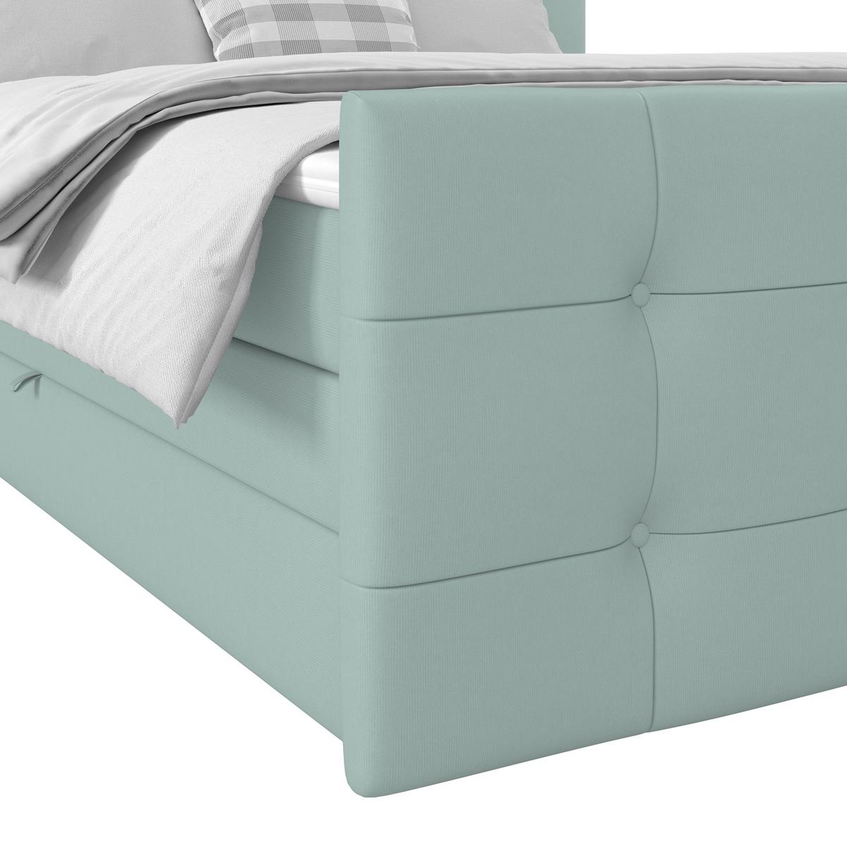 Boxspring Krevet Josie C - crna/boje žada, Moderno, drvni materijal/drvo (160/200cm) - Based