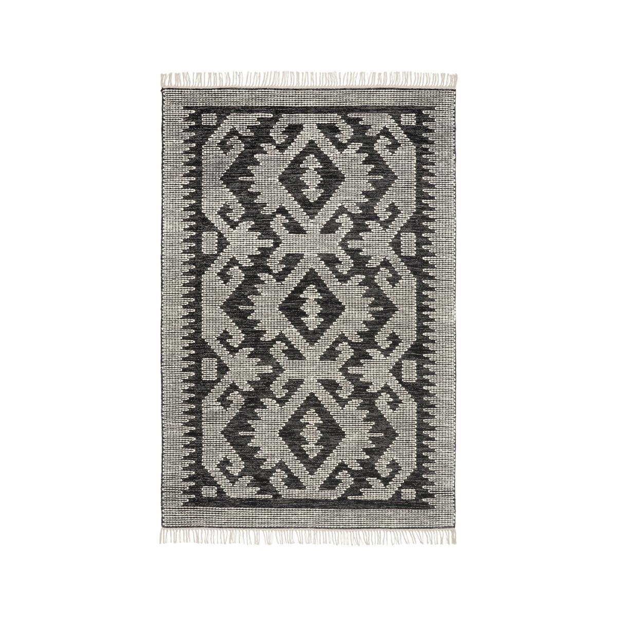 Covor țesut de mână LUCKY - alb/negru, Modern, textil (120/170cm) - Modern Living