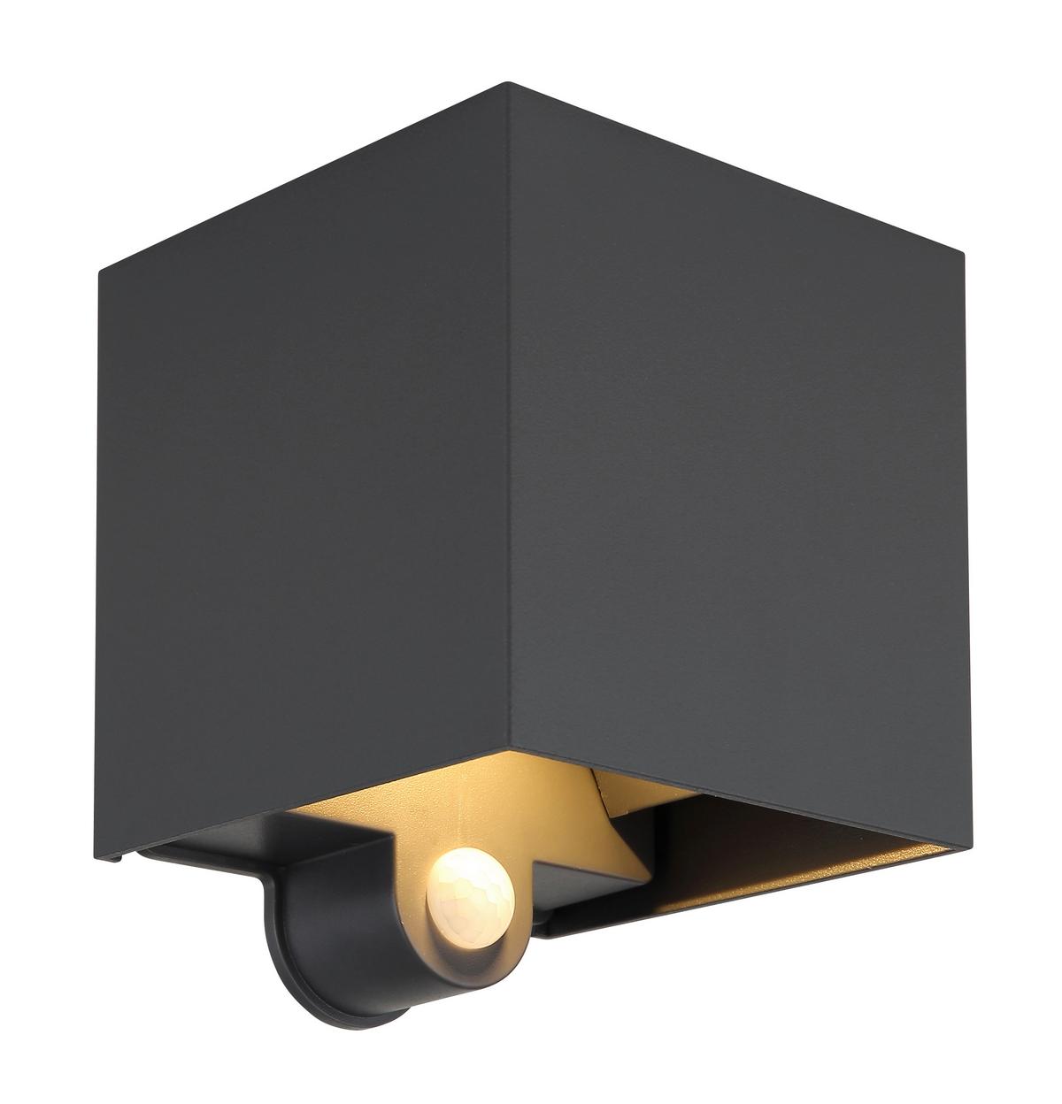 AUSSENWANDLEUCHTE 34168S - Anthrazit, Design, Kunststoff/Metall (10/10/12,5cm) - Globo