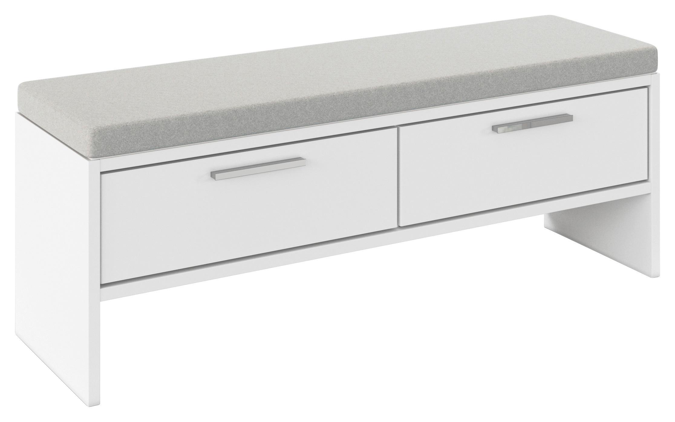 Bettbank Caspio Weiß - Weiß, KONVENTIONELL, Holzwerkstoff/Textil (125/48/37cm) - Premium Living