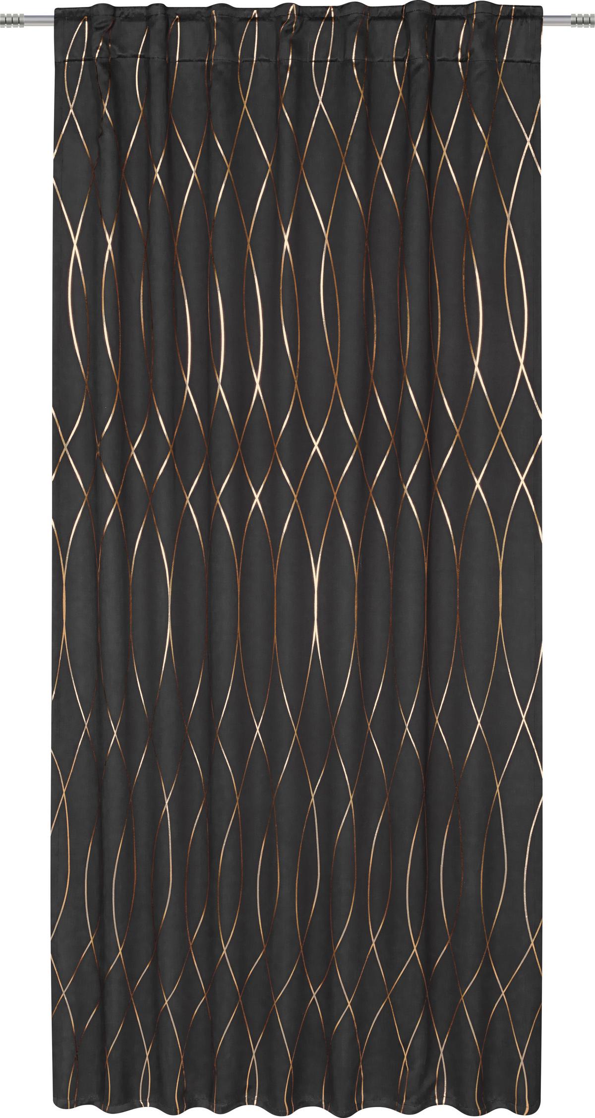 Zatemnitvena Zavesa Glamour -Akt- - črna/barve bakra, Trendi, tekstil (140/245cm) - Modern Living