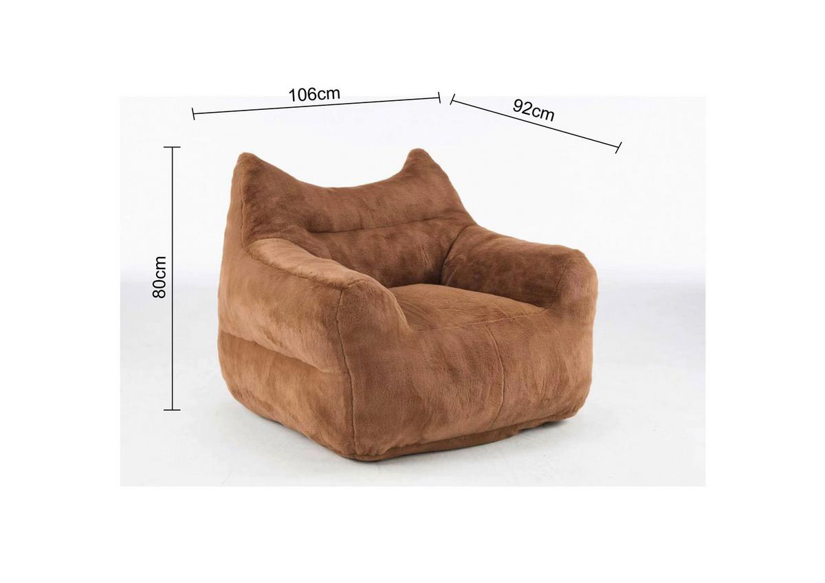 Sessel vakuumkomprimiert Leni Braun Kunstfell - Braun, MODERN, Textil (106/80/92cm) - Mömax