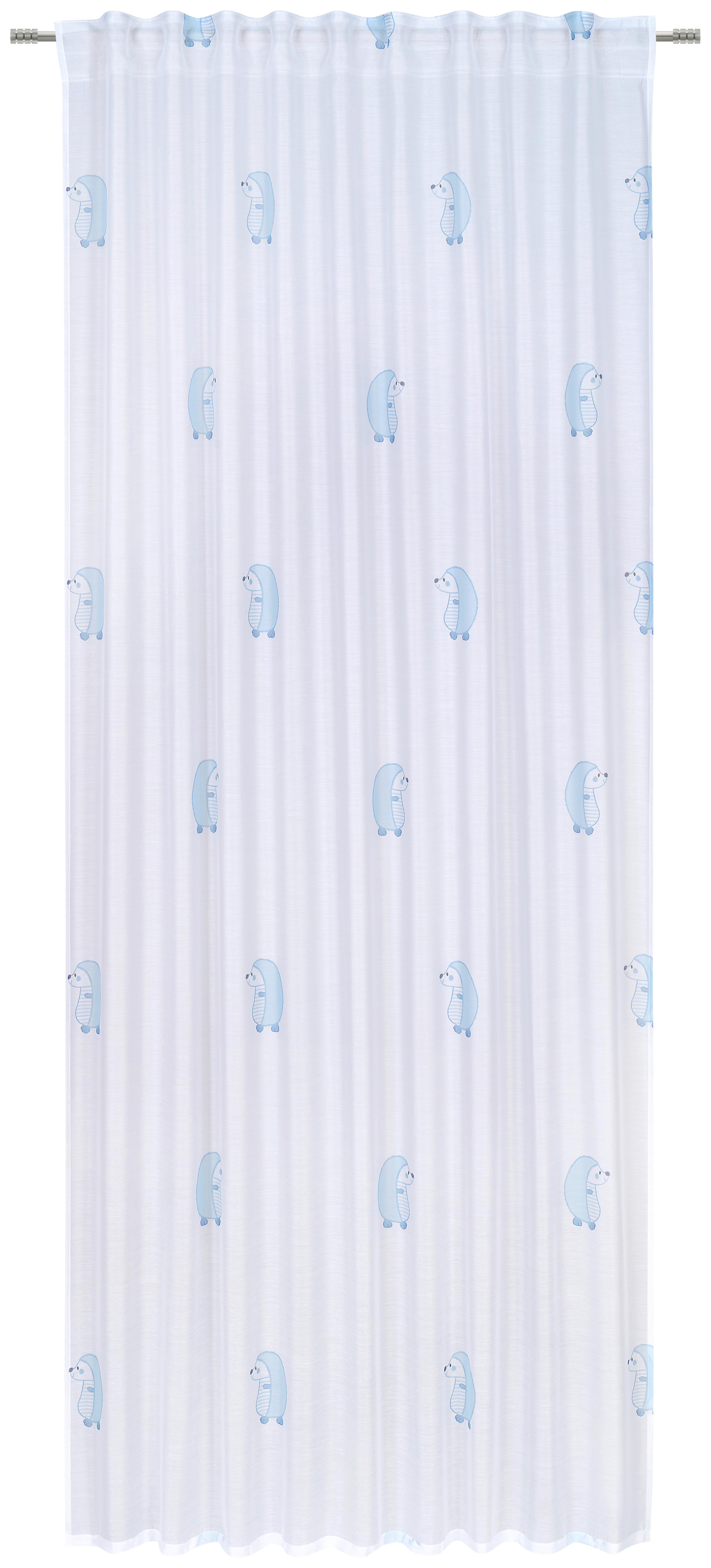 ZASŁONA DZIECIĘCA FIPS - niebieski/biały, Basics, tkanina (140/245cm) - Ben'n'jen