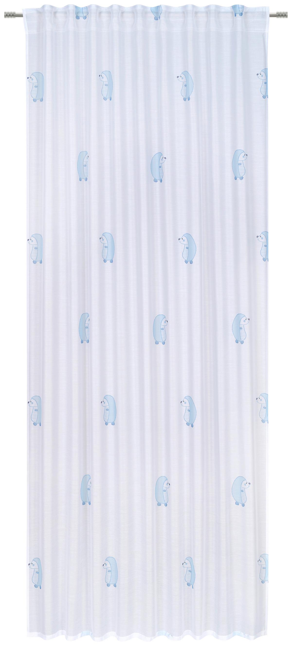 ZASŁONA DZIECIĘCA FIPS - niebieski/biały, Basics, tkanina (140/245cm) - Ben'n'jen