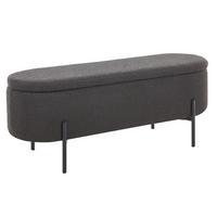 Klop Bouclé, Antracit - črna/antracit, Moderno, kovina/tekstil (110/44/40cm) - Livetastic