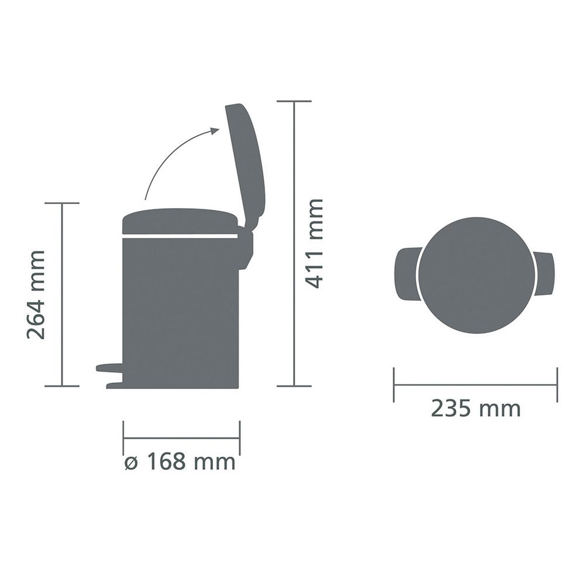KOSZ NA ŚMIECI Z PEDAŁEM 112126 - biały, Design, tworzywo sztuczne (16,8/26,4/23,5cm) - Brabantia