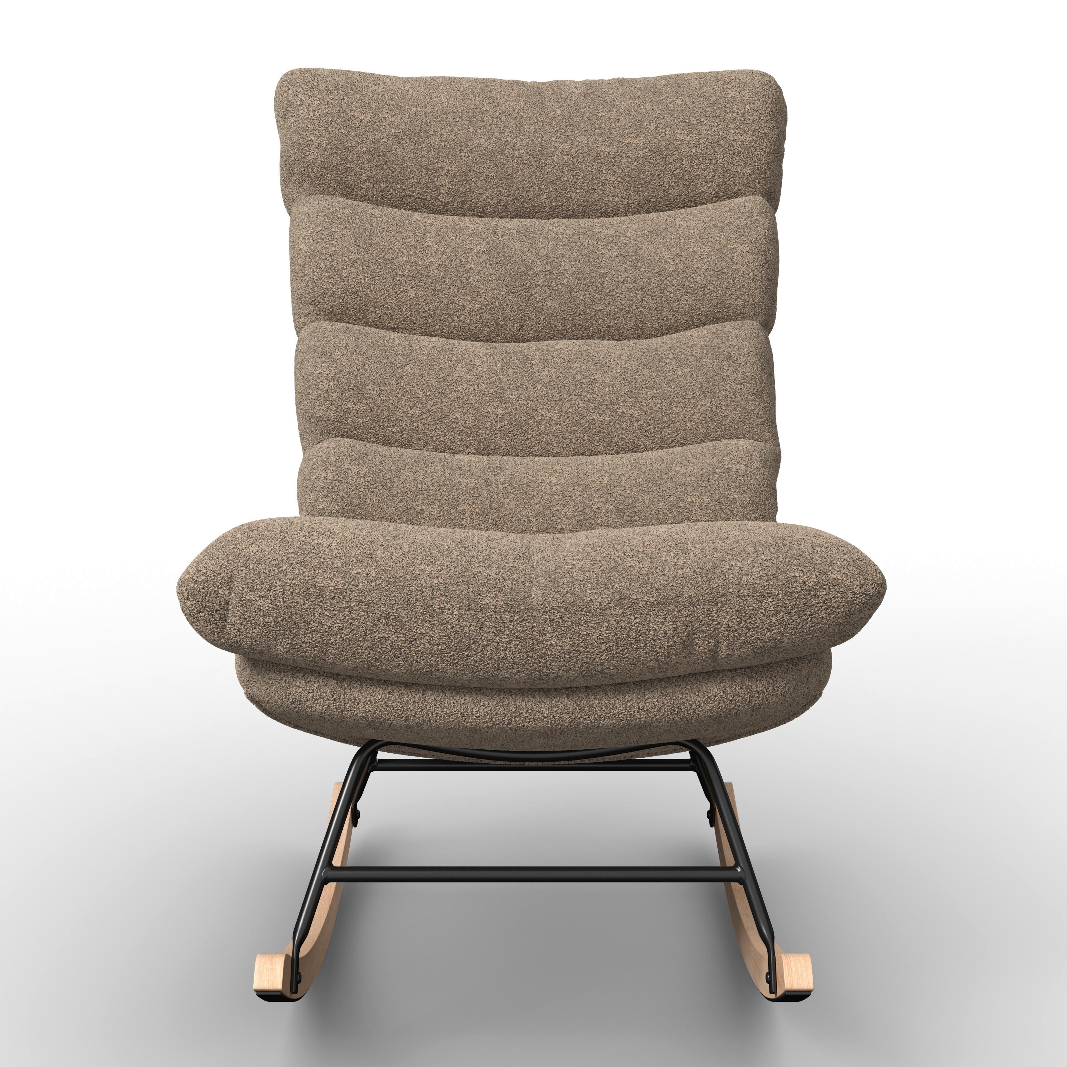 GUNGFÅTÖLJ DEVIN - ljusbrun/naturfärgad, Modern, metall/trä (71/100/106cm)
