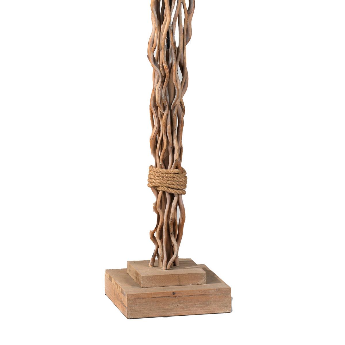 Stehleuchte Marica Hellbraun max. 22 Watt - Hellbraun, Natur, Holz/Textil (35/175cm)