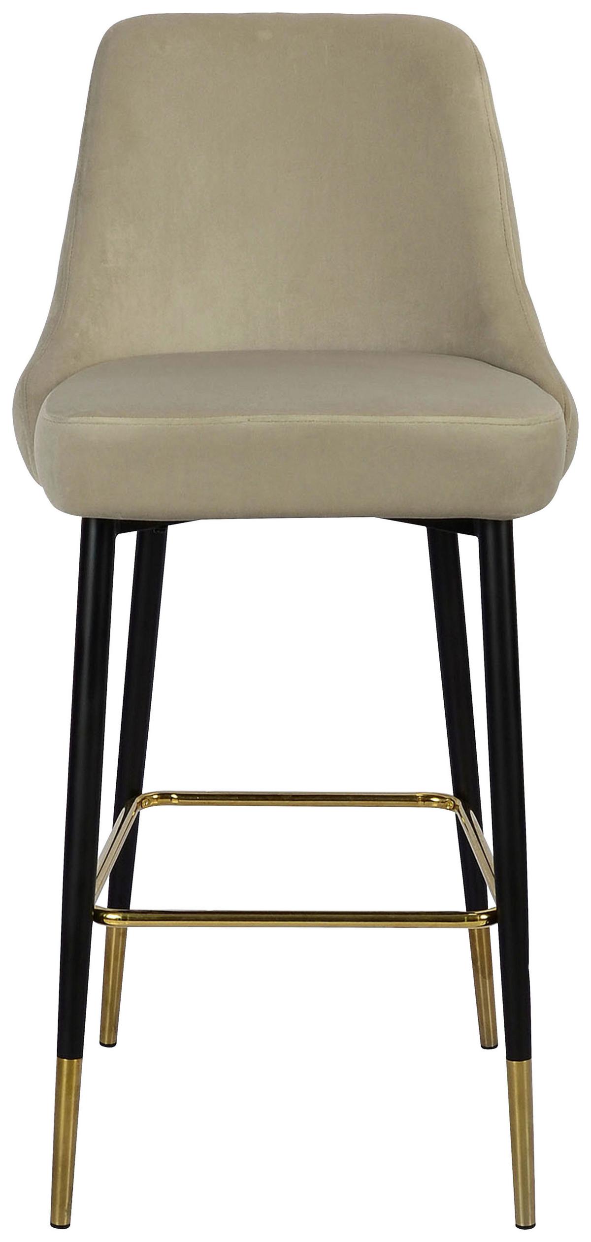 BARHOCKER MOJO 100 - Taupe/Goldfarben, Modern, Textil/Metall (53/110/57cm) - Kayoom