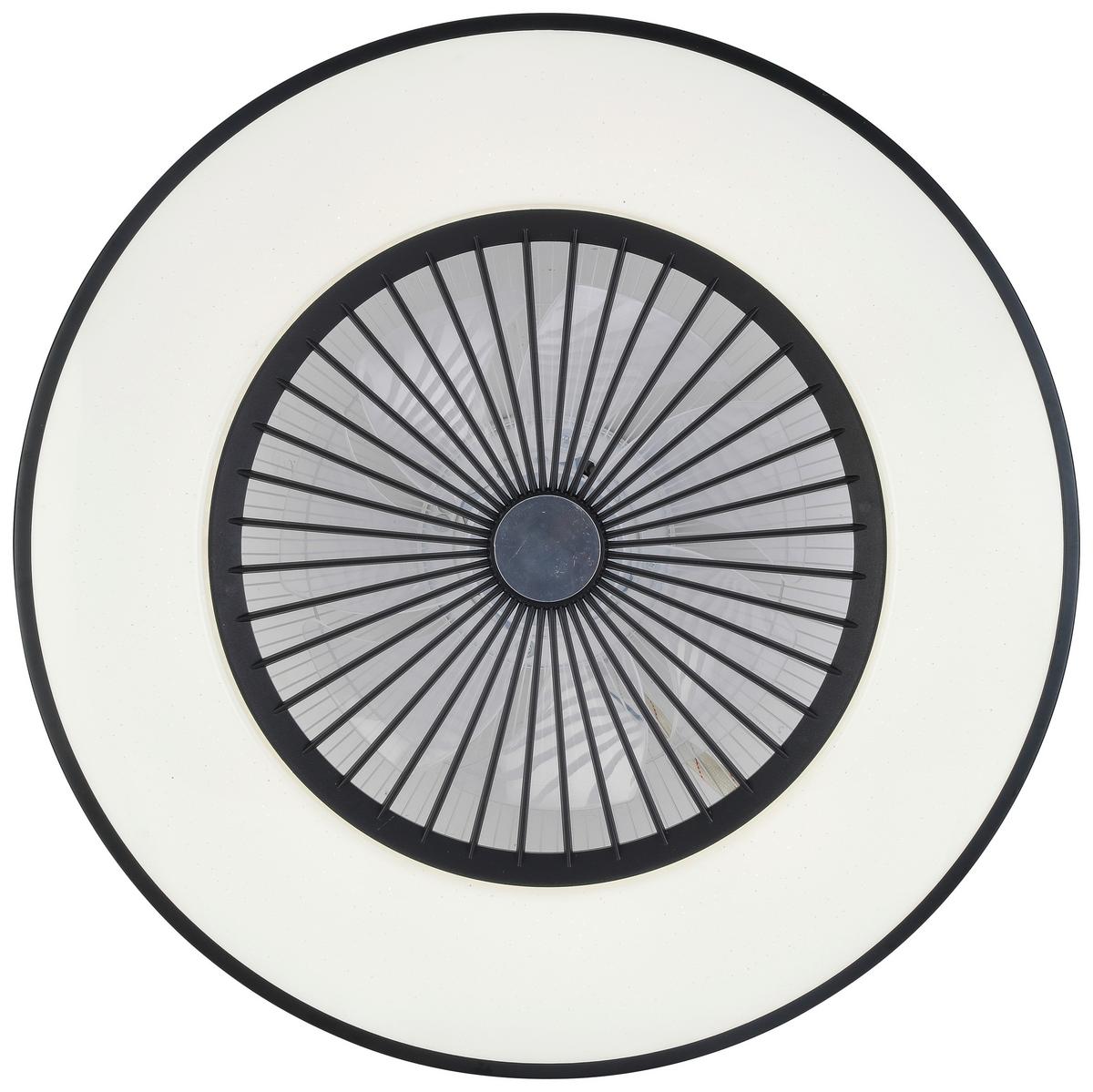 WENTYLATOR SUFITOWY NATAL - przejrzysty/czarny, Modern, tworzywo sztuczne/metal (58/18,5cm) - Bessagi Home