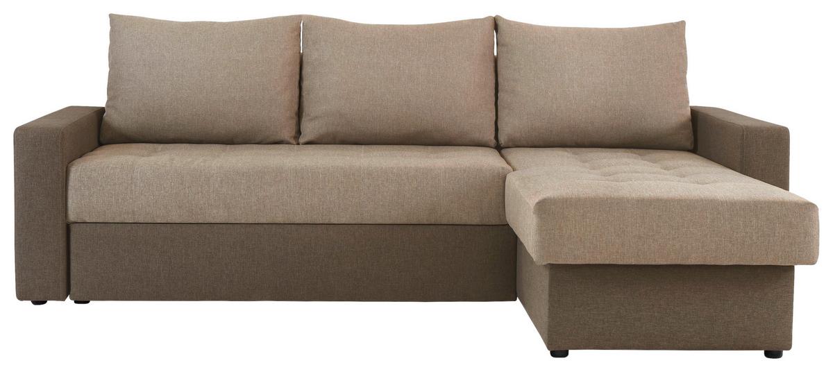 Sedežna Garnitura Atlanta, Z Ležiščem - črna/rjava, Moderno, tekstil (230/160cm) - Modern Living