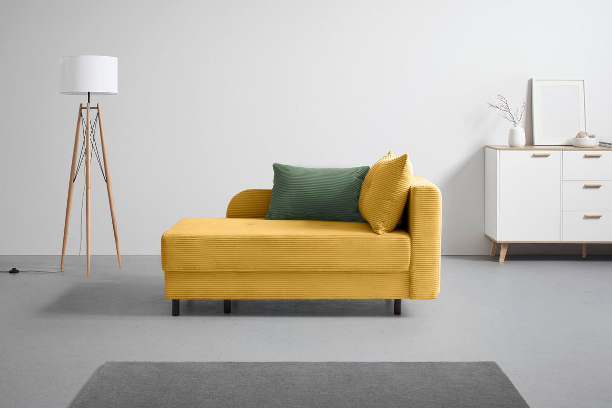 Liege Nova Senfgelb - Senfgelb/Schwarz, MODERN, Holz/Textil (145/62/85cm) - Mömax