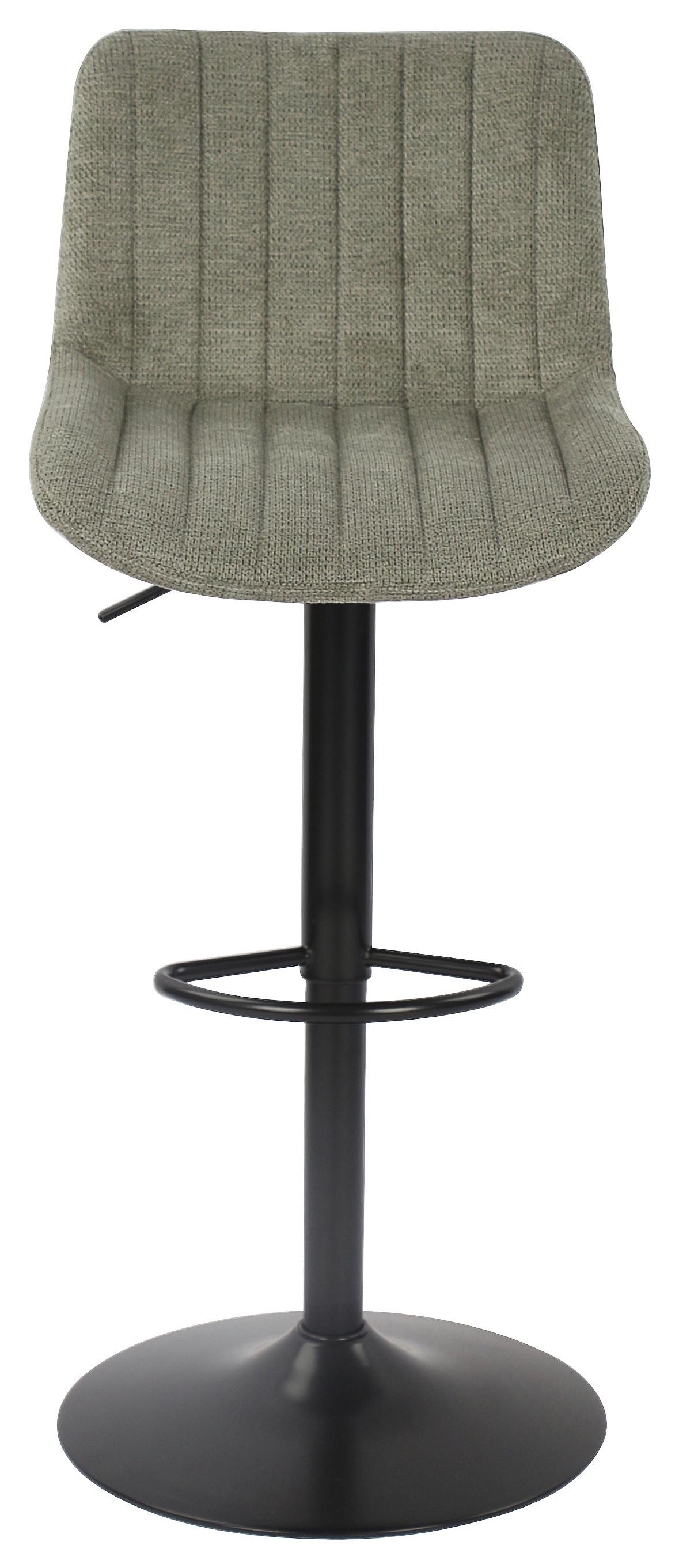 Barhocker Lovis Grün/Schwarz - Schwarz/Grün, MODERN, Textil/Metall (46/89.5-111.5/52cm) - Mömax