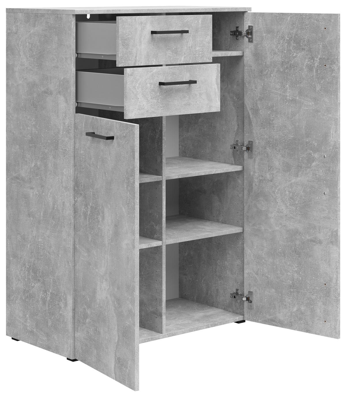 Kommode Multistauraum Grau - Anthrazit/Grau, Modern, Holzwerkstoff/Kunststoff (80/115/40cm)