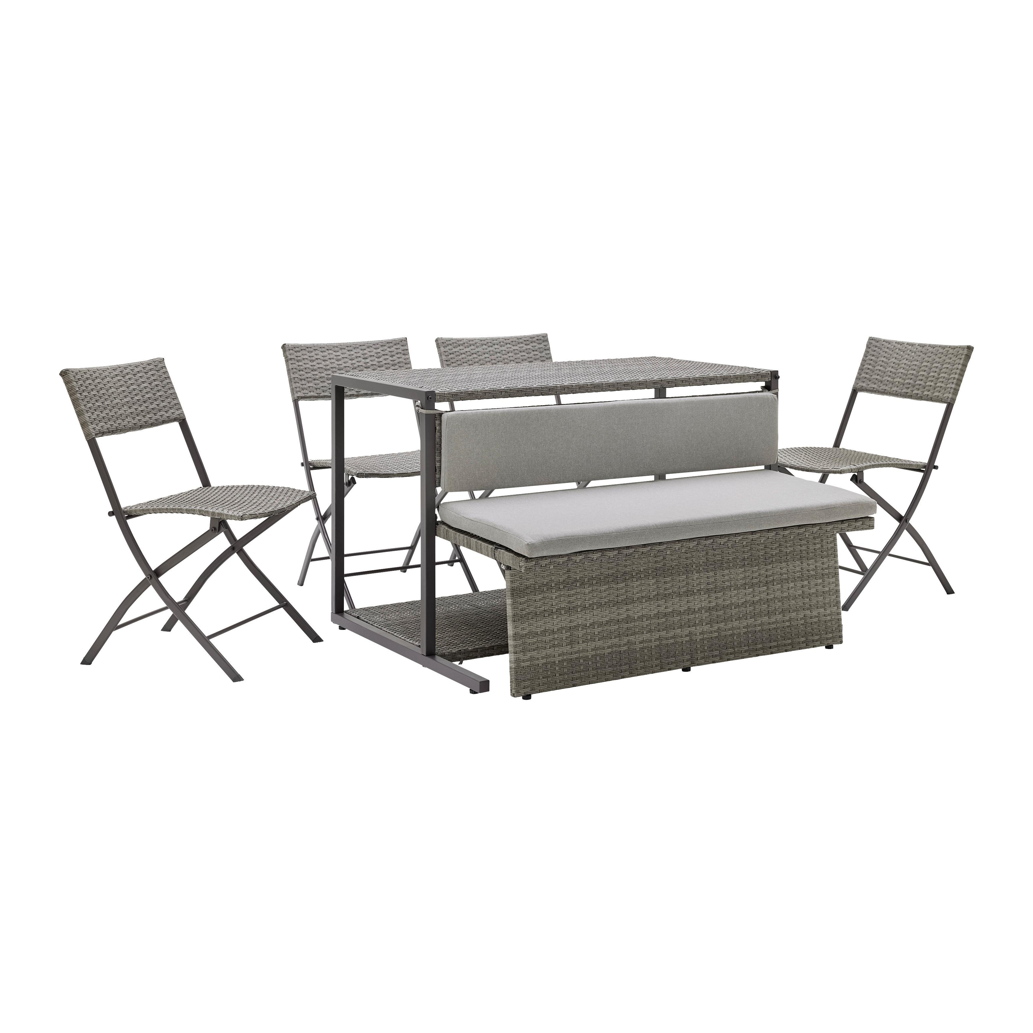 BALKONGMÖBLER SET MARIO - gråbrun, Modern, metall/textil (120/75/105cm) - Bessagi Garden