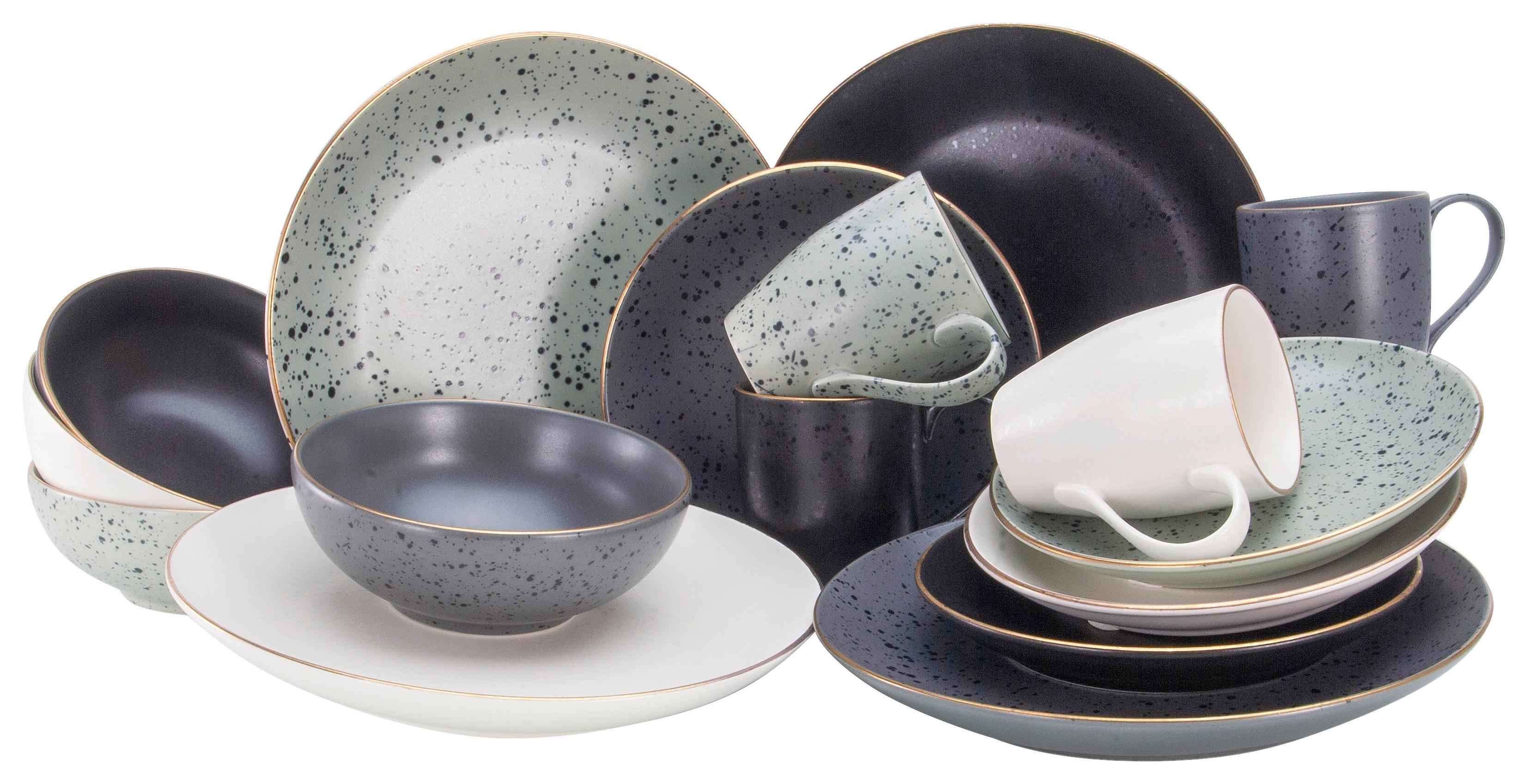 Kombinirani Servis Industrial, 16-Delni - zlate barve/siva, Trend, keramika - Creatable