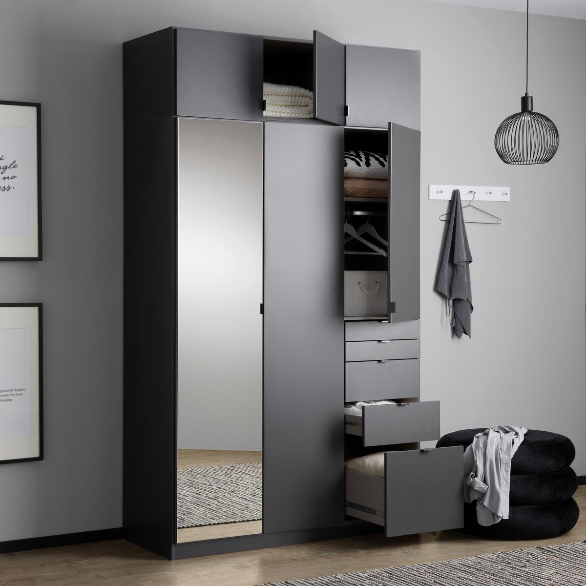 Aufsatzschrank ONTARIO - Graphitfarben, Modern, Holzwerkstoff (136/39/54cm) - Based