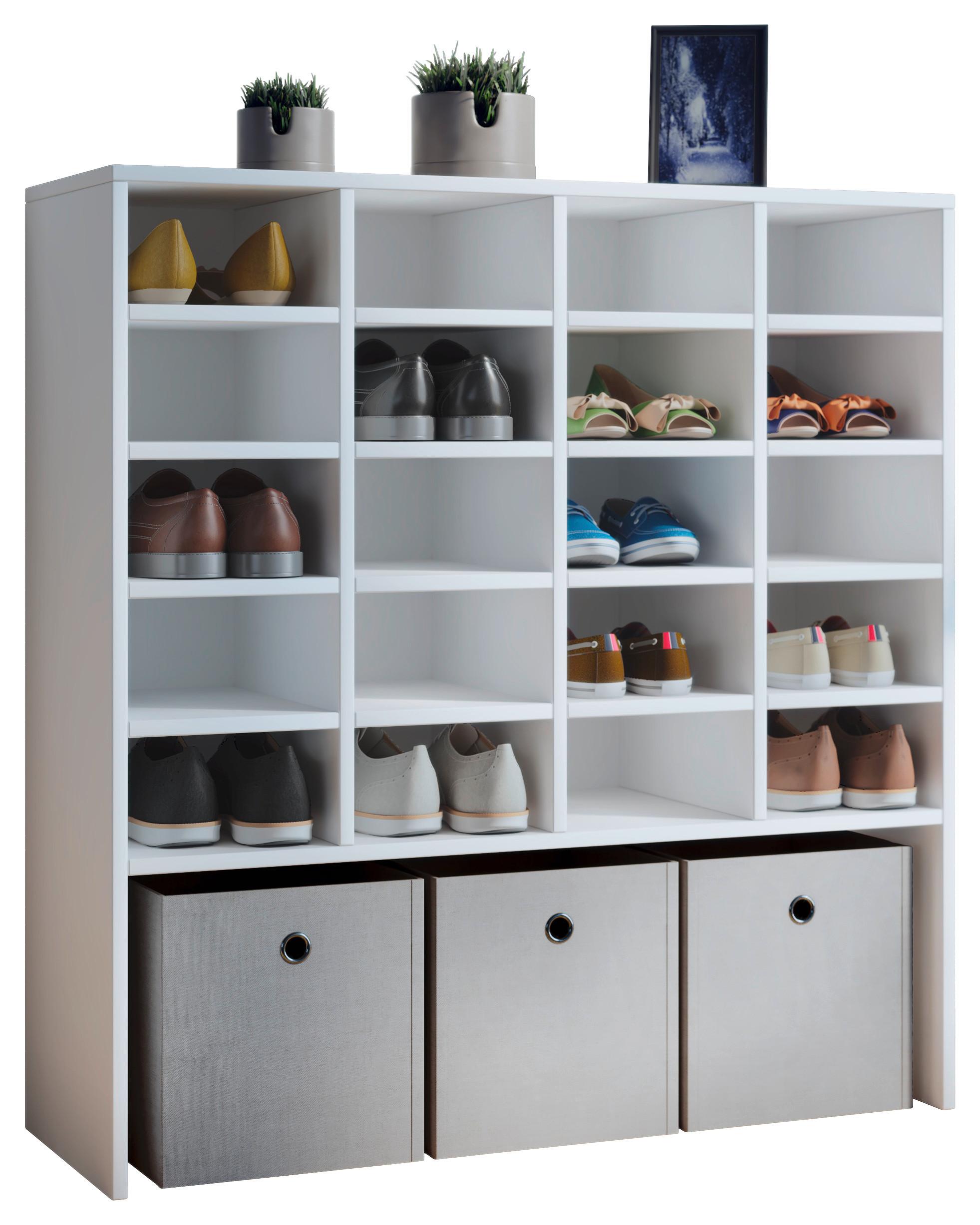 Schuhschrank Hinsol XL Weiß ca. 92x99x33 cm - Weiß, KONVENTIONELL, Holzwerkstoff (92/99/33cm) - MID.YOU