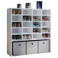 Schuhschrank Hinsol XL Weiß ca. 92x99x33 cm - Weiß, KONVENTIONELL, Holzwerkstoff (92/99/33cm) - MID.YOU