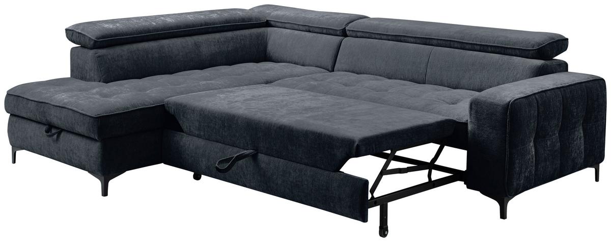 Kutna Garnitura Talia - crna/antracit, Basics, tekstil/metal (203/70-90/251cm) - Modern Living