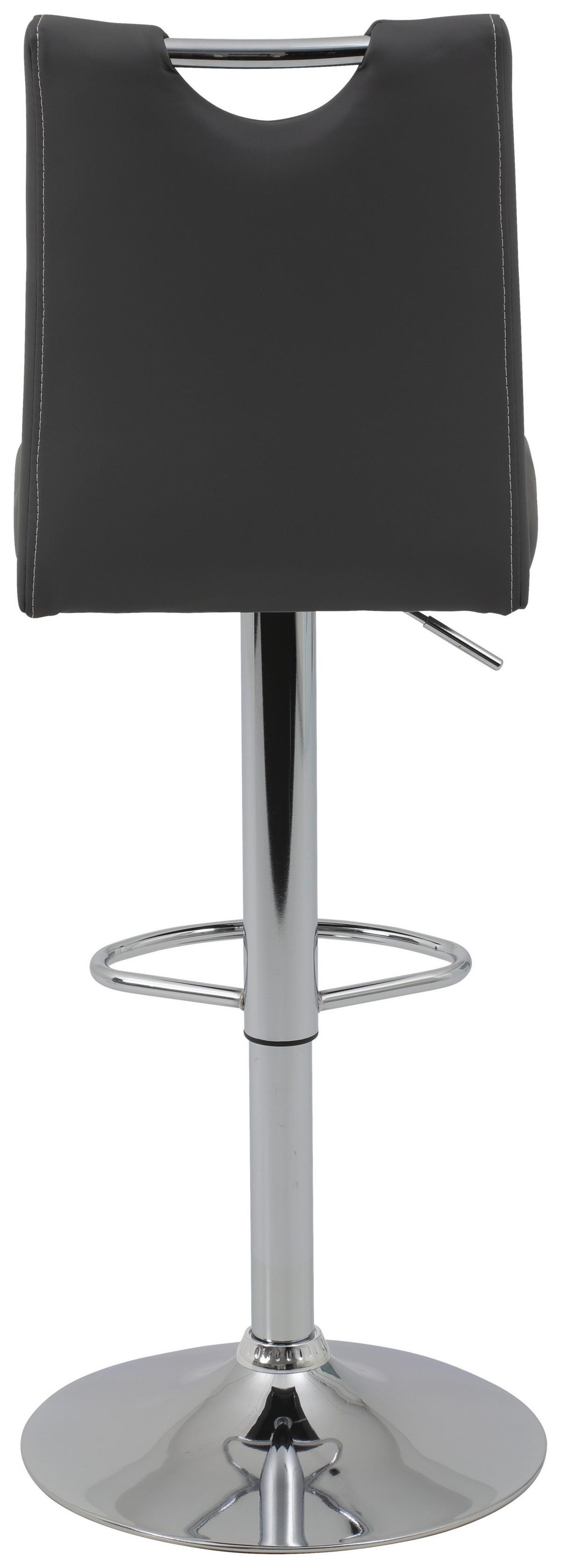 Barhocker Set mit Lehne und 360°drehbar 2-tlg Miranda Grau - Chromfarben/Weiß, MODERN, Textil/Metall (38/97-119/50cm) - MID.YOU