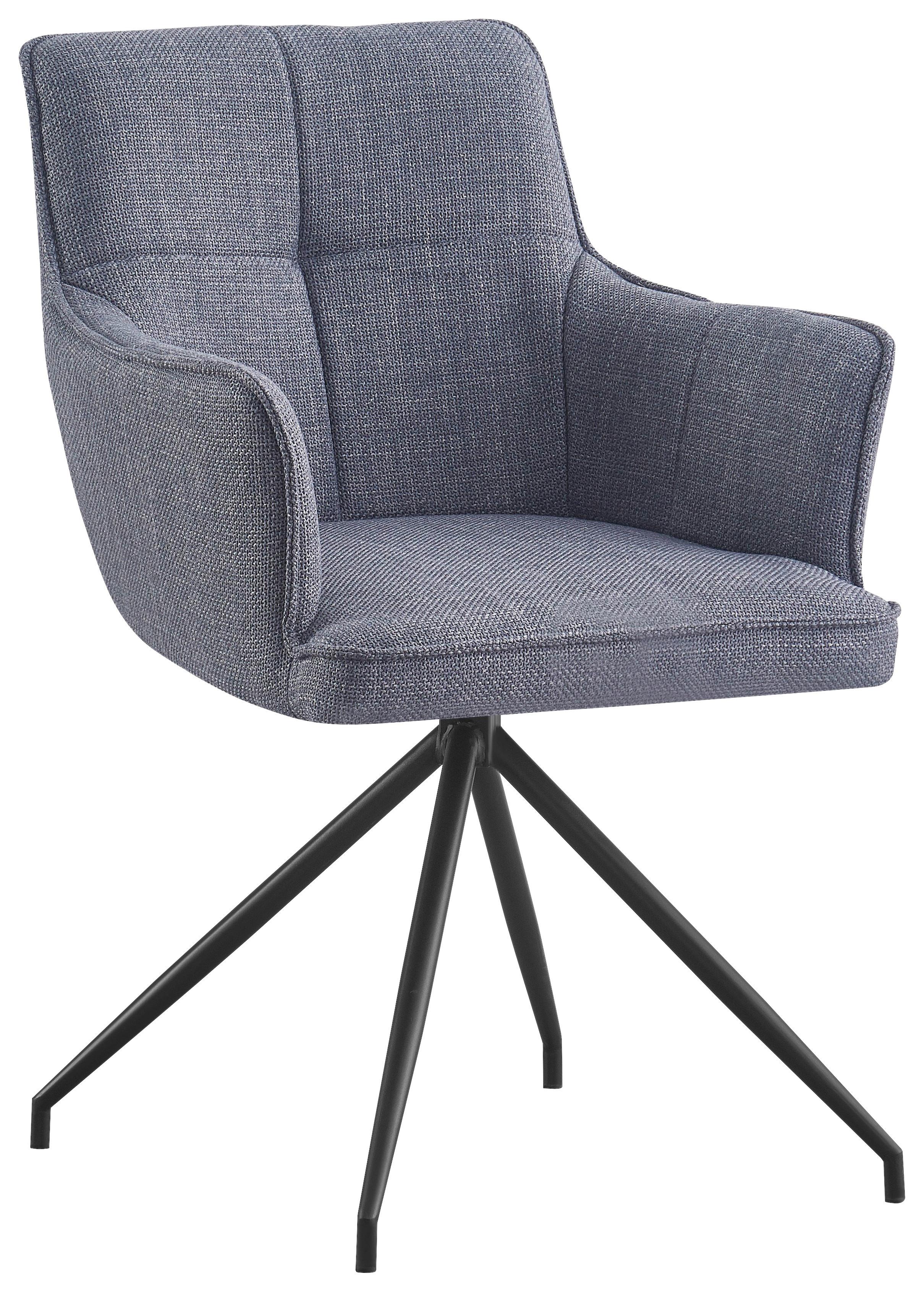 KRZESŁO Z PODŁOKIETNIKAMI BILL -EXKLUSIV- - czarny/szary, Design, metal/tkanina (58/84/62,5cm) - Novel