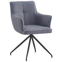 KRZESŁO Z PODŁOKIETNIKAMI BILL -EXKLUSIV- - czarny/szary, Design, metal/tkanina (58/84/62,5cm) - Novel