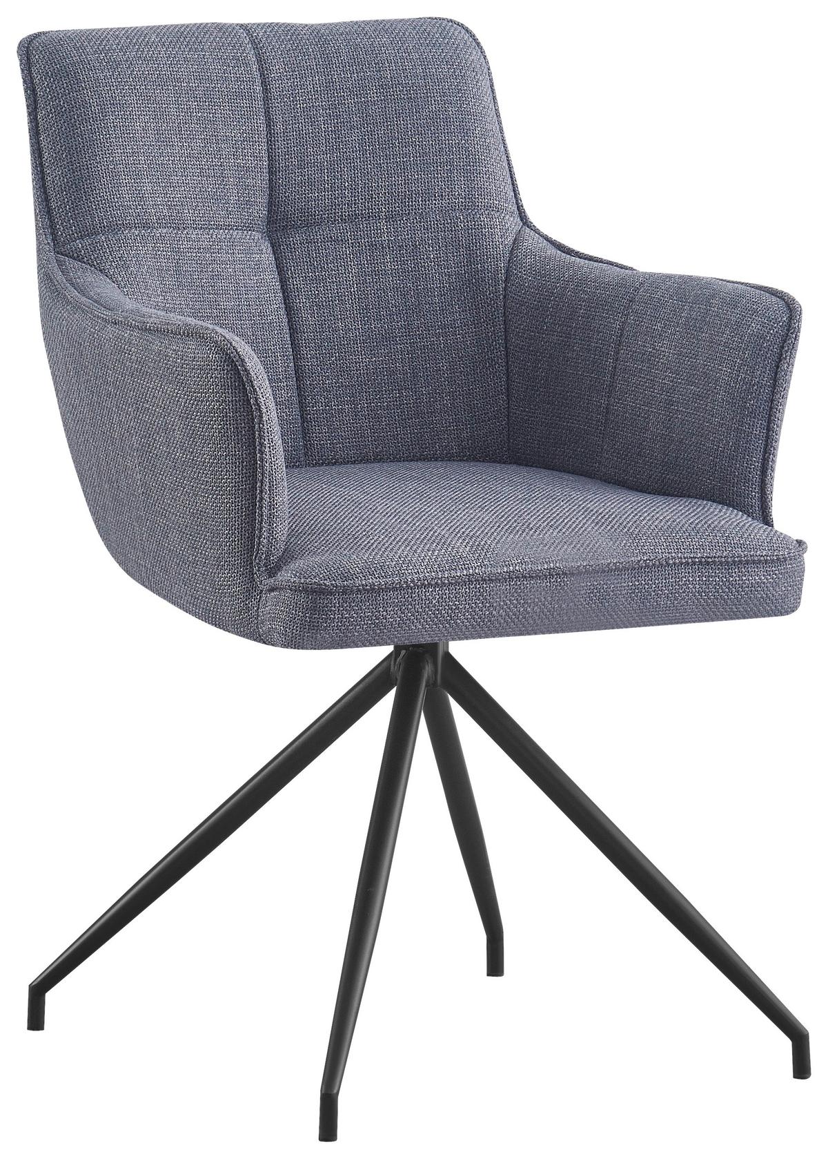 KRZESŁO Z PODŁOKIETNIKAMI BILL -EXKLUSIV- - czarny/szary, Design, metal/tkanina (58/84/62,5cm) - Novel