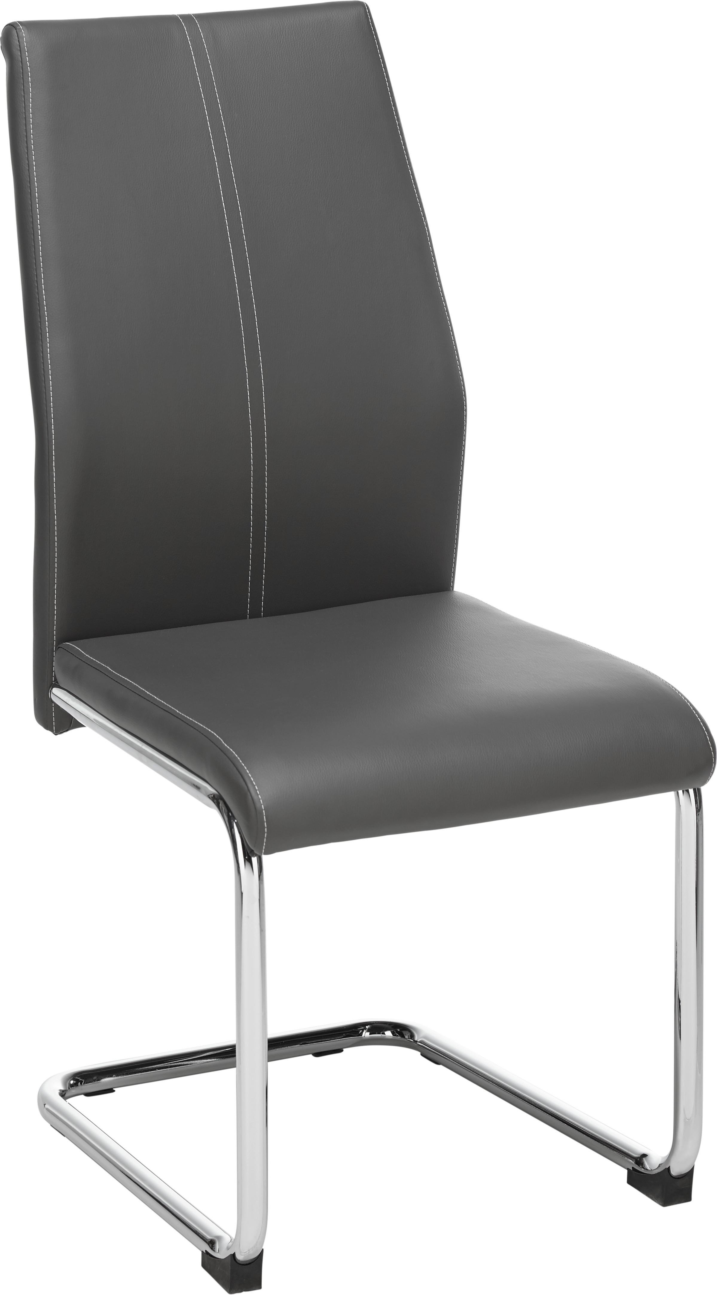 Scaun cantilever ENI -BASED- - alb/culoare crom, metal/textil (44/96/57cm) - Based